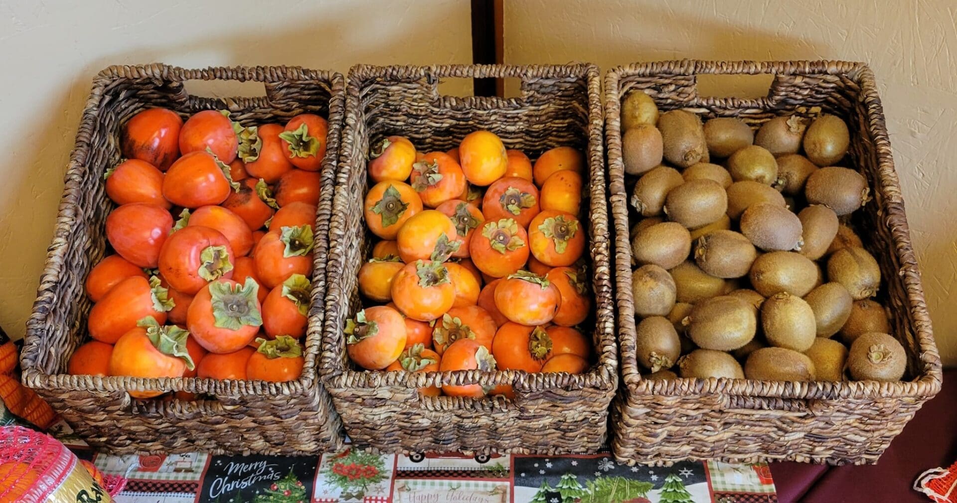 Fuyu and Hachiya Persimmons, and Kiwi